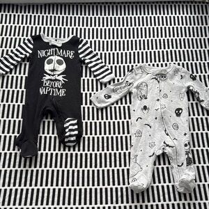 Nightmare Before Naptime Baby Onesies - Black and Gray